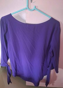 Purple Tie-Sleeve Top