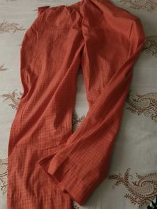 Peach Casual Straight Pants with pocket &amp; zip