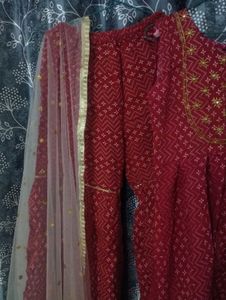 Maroon Embroidered Kurta Set❤