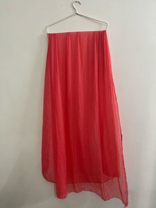 Coral Embroidered Anarkali
