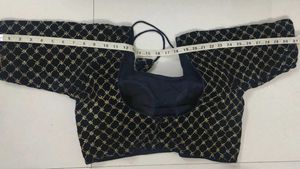 Embroidered Blouse Navy blue with Golden details