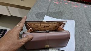 Mauve Wallet with Gold Accent