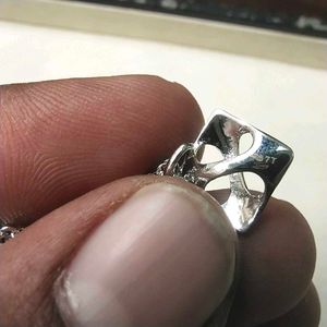 Pure Silver Rhodium Chain pendant Necklace