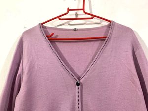 Pink Woolen Cardigan (Women)