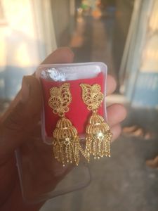 New Never Used Earrings Golden Designer