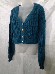 Shein Cable Knit Cropped Cardigan 💙