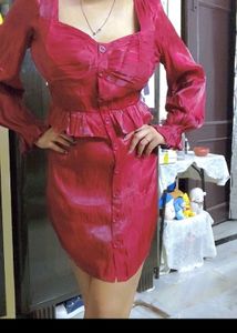 Red Metallic Dress