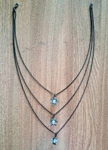 Black 3 Layered Star Necklace