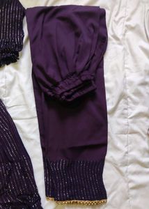 Elegant Purple Anarkali Kurta Set