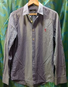 Blue And White Checks Shirt.