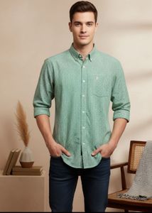 Men's Green Checked Shirt