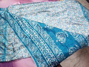 Combo Of Two Sarees Sky Blue & Multi Color Saree