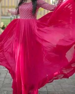 Deep Pink Anarkali For Women