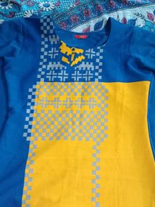 Blue & Yellow Printed Top