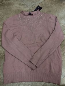 Stylish Pink Embellished Sweater