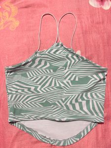 Roadster Printed Fitted Halter Top