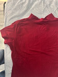 Maroon Mock Neck Top