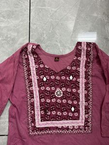 Dusty Rose Embroidered Kurti