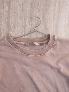 Faded Acid Wash Dusty Rose Oversized Tee