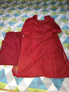 Embroidery Work Chicken Kari Kurti With inner Wear