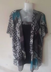 Sheer Printed Cardigan