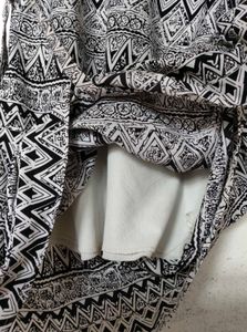 Black &amp; White Patterned Midi