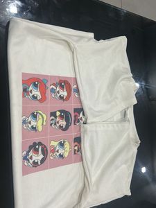 White Graphic Print Tee