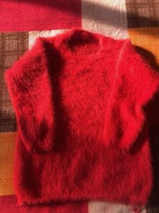 Red Fuzzy Knit Sweater