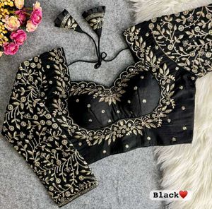 Elegant Black & Gold Embroidered Blouse