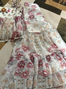 Party Wear Top With Plaza For Kids