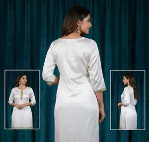 Elegant White Kurta Set (very ligh weight 😍)(neve