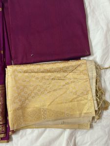 Purple Banarasi Dress Material