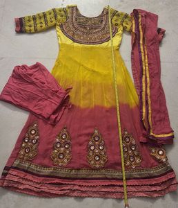 Yellow-Purple festive suit