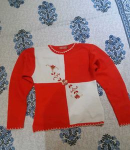 Cute Embroidered Girl's Sweater