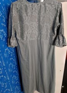 Lilac Gray Kurti Plazo