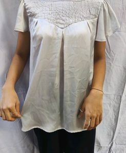 Silver Satin Top