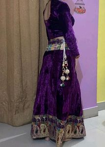 Purple Velvet Lehenga