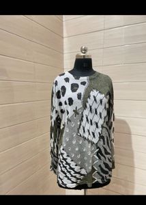 Jaguar Oversized glitter Animal Print Long Sleeve