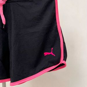 Puma Black &amp; Pink Trim Running Shorts