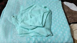Turquoise Saree With Blouse