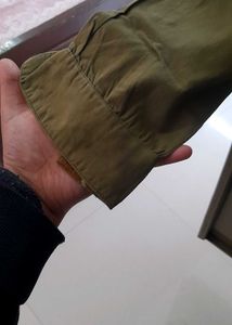 Olive Green Embellished Longline Shirt