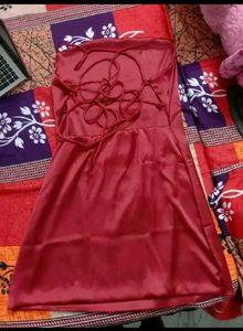 Burgundy Mini Slip Dress