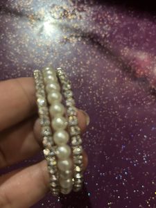 Elegant Pearl &amp; Rhinestone Cuff Bracelet