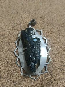 Silver Pendent Vintage With Tourmaline Stone