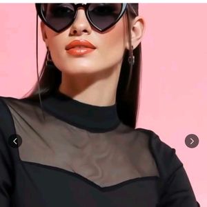 Chic Black Mesh Top