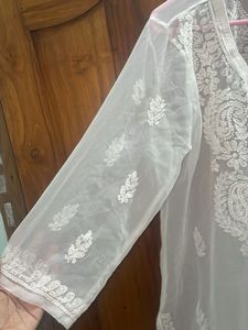 Beautiful White Chikankari Kurti