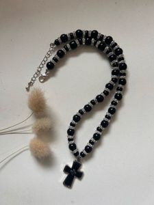 Black Grace Cross Necklace 🖤✨