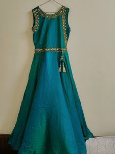 Peacock Green Colour Gown
