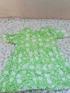 Floral Print Green Dress