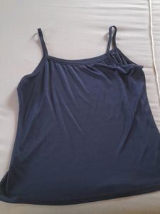 Navy Blue SILK CAMI Singlet Sleevless TOP